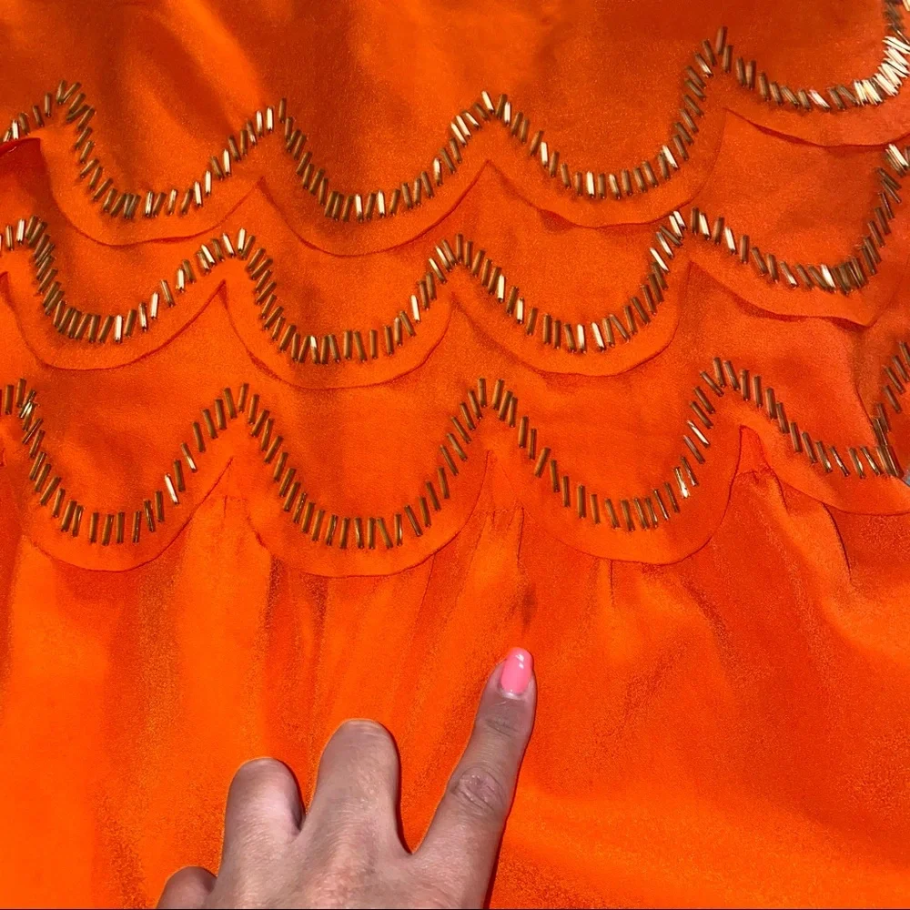 Ted Baker Orange and gold beaded dress